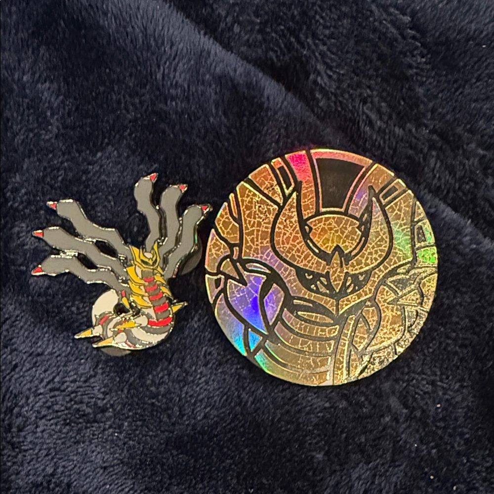 Pokemon Giratina Enamel Pin and coin set